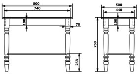 Sapho Cimbura onderkast 80x50x75cm gebeitst spar