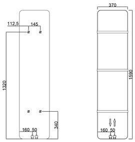 Sapho Tabella badkamerradiator 159x37cm 550W wit mat