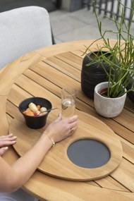 4 Seasons Outdoor Rubens tray teak – aluminium      houtkleur weerbestendig