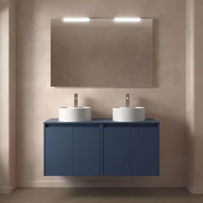 Muebles Project badmeubel 140cm met 4 deuren en toppaneel donkerblauw