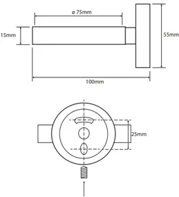 Sapho X-Round haardroger houder rond chroom