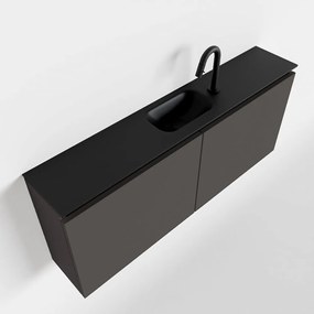 Mondiaz Ture 120cm toiletmeubel dark grey met wastafel urban midden 1 kraangat