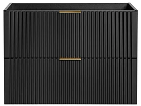 Comad Adele Black FSC onderkast met ribbelfront 80cm zwart mat