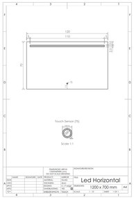 Gliss Design Horizontal spiegel met LED-verlichting en verwarming 120x70cm