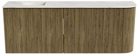 Mondiaz Joya DLux 110cm toiletmeubel ronding rechts dusk met wastafel faye links zonder kraangat ostra