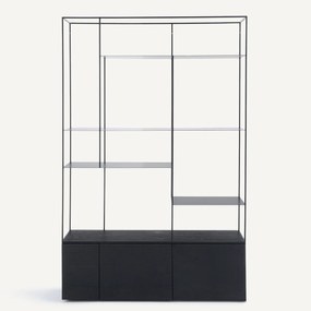 Boekenkast van metaal en MDF Kanato