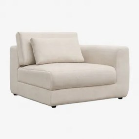 Rechter Hoekmodule Voor Modulaire Bank Met In Hoogte Verstelbare Hoofdsteun, Bekleed Met Cataline Chenille Chenille Crèmebeige - Sklum