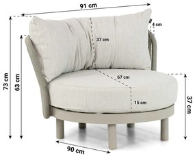 Tuinstoel Aluminium/rope Taupe-naturel-bruin Hartman Bjorn