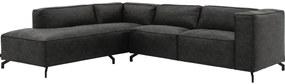 Goossens Bank Calvin grijs, micro leer, 2,5-zits, modern design met ligelement links