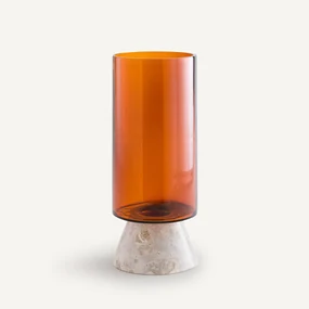 Vaas in amberkleurig glas en marmer, Trapani