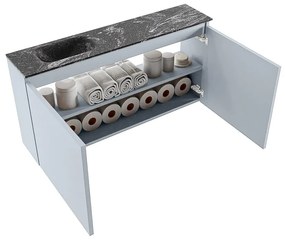 Mondiaz Ture DLux toiletmeubel 100cm clay met wastafel lava links met kraangat