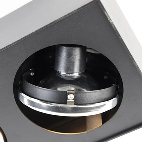 Design spot zwart vierkant 2-lichts - Kaya