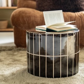 Rond Laag Tafeltje Bruin - 42 X 42cm.
