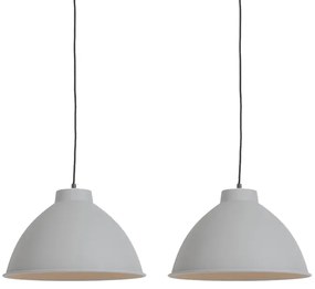 Set van 2 Scandinavische hanglampen grijs - Anterio 38 Basic