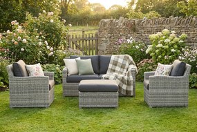 Stoel en Bank Loungeset 4 personen Wicker Grijs  Garden Collections Giardino