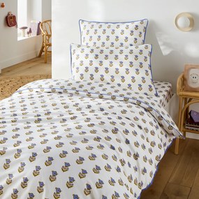 Kussensloop voor kinderen, gewassen katoen, bloemenprint, DIMANI