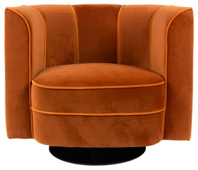Dutchbone Flower Draaifauteuil Oranje Fluweel
