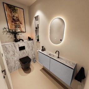 Mondiaz Ture DLux toiletmeubel 120cm plata met wastafel glace midden met kraangat