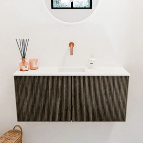 Mondiaz Joya 90cm toiletmeubel shadow met wastafel faye midden zonder kraangat talc
