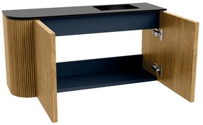 Mondiaz Joya 80cm toiletmeubel ronding links oak met wastafel faye rechts zonder kraangat urban