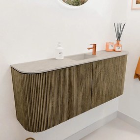 Mondiaz Joya DLux 105cm toiletmeubel ronding links/rechts dusk met wastafel faye midden 1 kraangat opalo