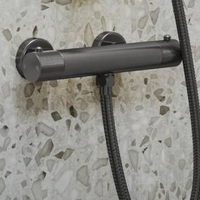 Saniclear Iron Curved opbouw douchethermostaat verouderd ijzer - gunmetal