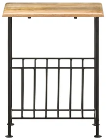 vidaXL Tijdschriftenrek 40x30x50 cm massief mangohout en staal