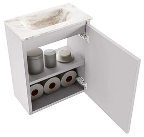 Mondiaz Ture DLux toiletmeubel 40cm cale met wastafel frappe midden zonder kraangat