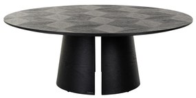 Richmond Interiors Blax Ronde Salontafel Zwart Hout - 110 X 110cm.