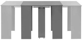 vidaXL Eettafel verlengbaar 175x90x75 cm hoogglans grijs