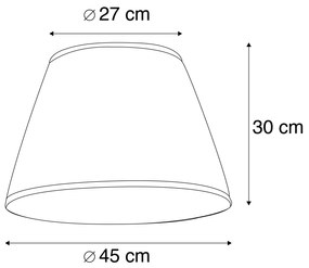 Stoffen Plisse lampenkap wit 45/30 cm Retro rond