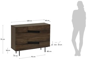Kave Home Cutt Walnoothouten Ladekast - 120x40x91cm.