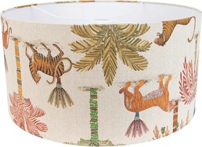 Stoffen lampenkap multicolor met dierenprint 50/50/25