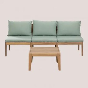 Filips Tuinset Met 3-delige Modulaire Bank En Salontafel Groen – Khaki - Sklum