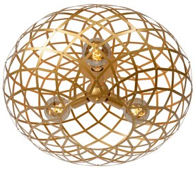 Lucide Wolfram plafondlamp 65cm 3x E27 goud mat