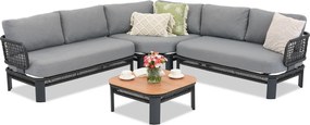 Tuinmeubelset met hoekbank Ravello Corner 5 antraciet Garden Point