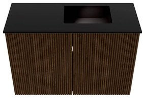 Mondiaz Joya 60cm toiletmeubel walnut met wastafel faye rechts zonder kraangat urban
