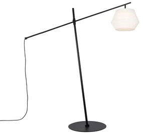 Design buiten vloerlamp zwart met witte kap IP44 - Robbert