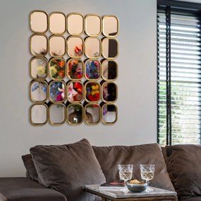 Richmond Interiors Marila Gouden Spiegel Met 25 Spiegels - 80x99cm