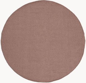 Rond laagpolig wollen vloerkleed Oksa, handgeweven