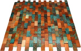 Zelfklevende Mozaïektegels Metaal | Steenstrip 3D Patina Koper | 30×29,8 cm | Keuken, Bad &amp; WC