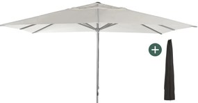 Parasol Shadowline Cuba | Inclusief hoes | Rechthoekig | 400x300cm | Met katrol | Wit | Kees Smit Tuinmeubelen