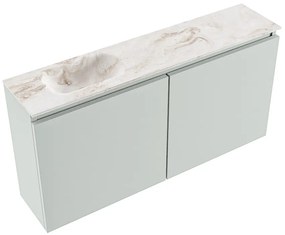 Mondiaz Ture DLux toiletmeubel 100cm greey met wastafel frappe links met kraangat