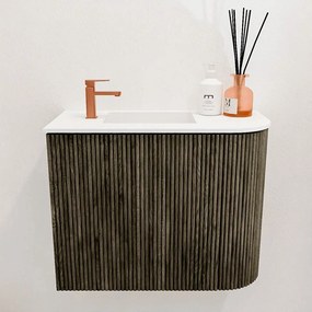 Mondiaz Joya 50cm toiletmeubel ronding rechts shadow met wastafel faye links 1 kraangat talc