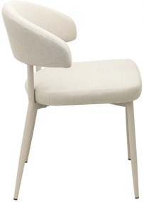 IRIS Beige (stof Basel 24) / grijs-beige frame (kashmir) – MODERNE GESTOFFEERDE STOEL VOOR WOONKAMER/EETKAMER BOHO