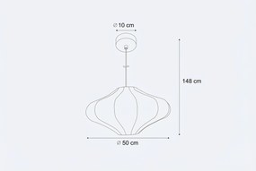 Japandi Hanglamp Bruin Met Stoffen Kap - Plu Taupe