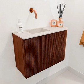 Mondiaz Joya DLux 60cm toiletmeubel ronding rechts ruby met wastafel faye links zonder kraangat meli