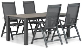 Tuinset 4 personen 180 cm Aluminium/Textileen /Aluminium/textileen Grijs Presto Vasto/Valley