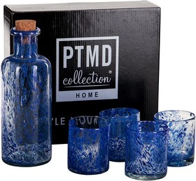 PTMD Waterfles + Glazen set - Blauw