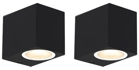 Buitenlamp Set van 2 Moderne wandlampen zwart IP44 - Baleno Modern, Design GU10 IP44 Buitenverlichting